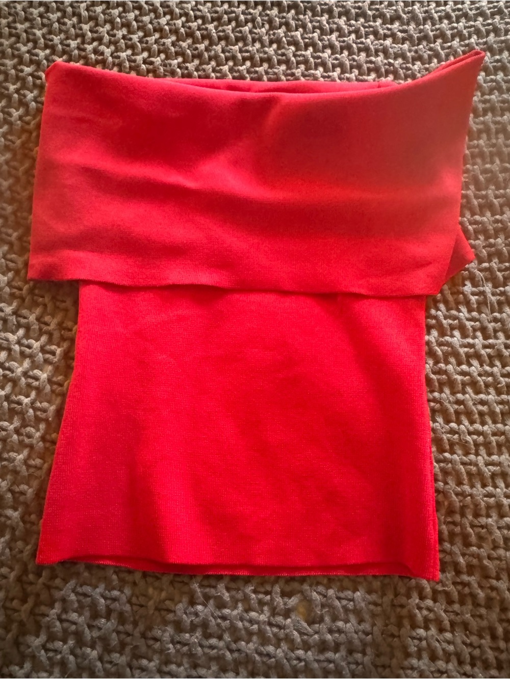 Mango Off the shoulder Vibrant Red Knit Top
